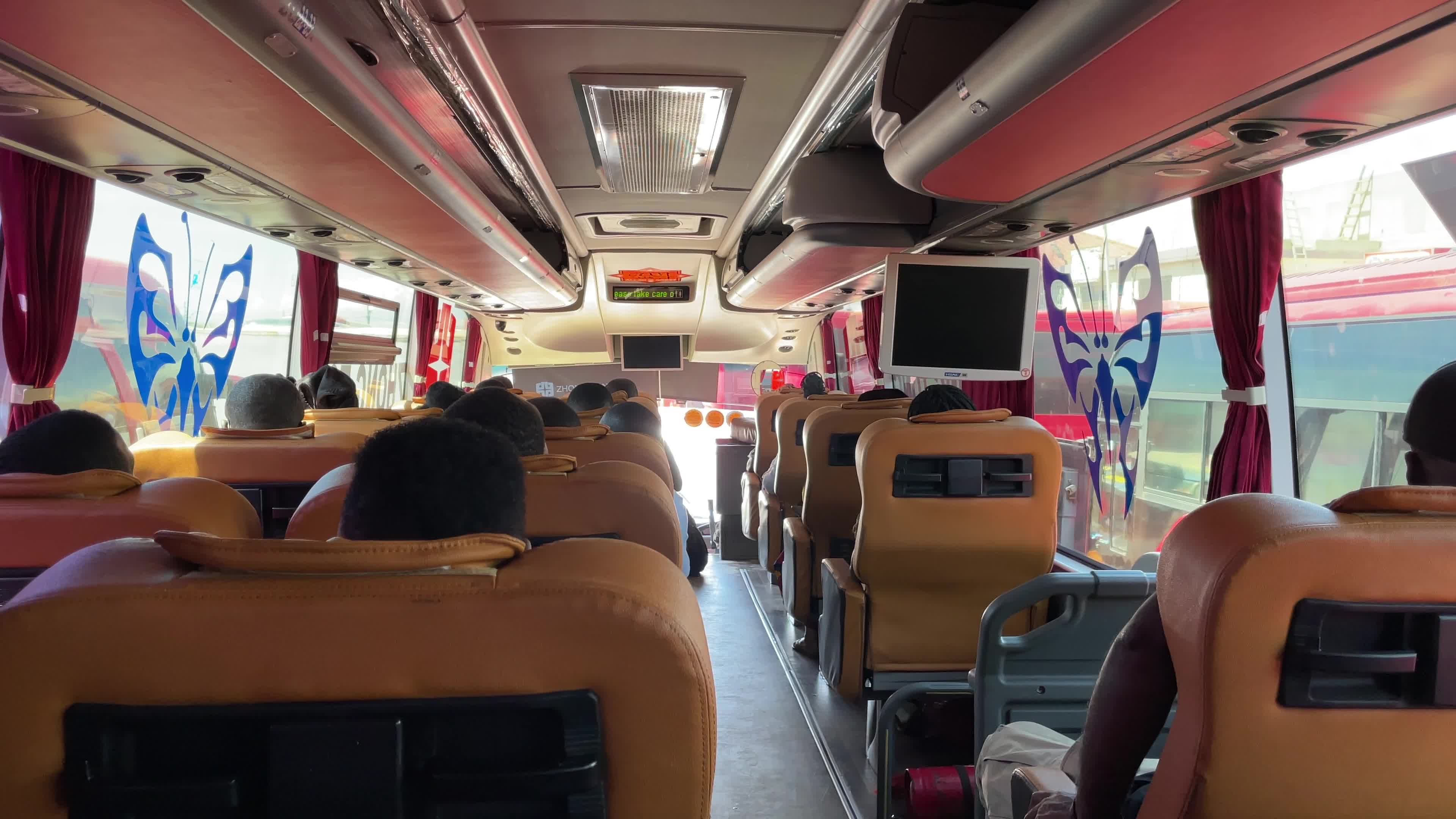 Passengers inside a bus